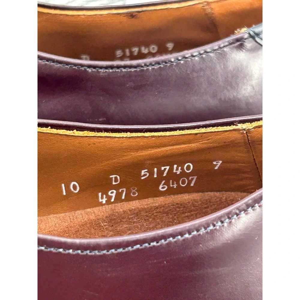Allen Edmonds Corporate Casuals Men Sz 10 D Saddle Shoes Burgundy Black‎ Leather